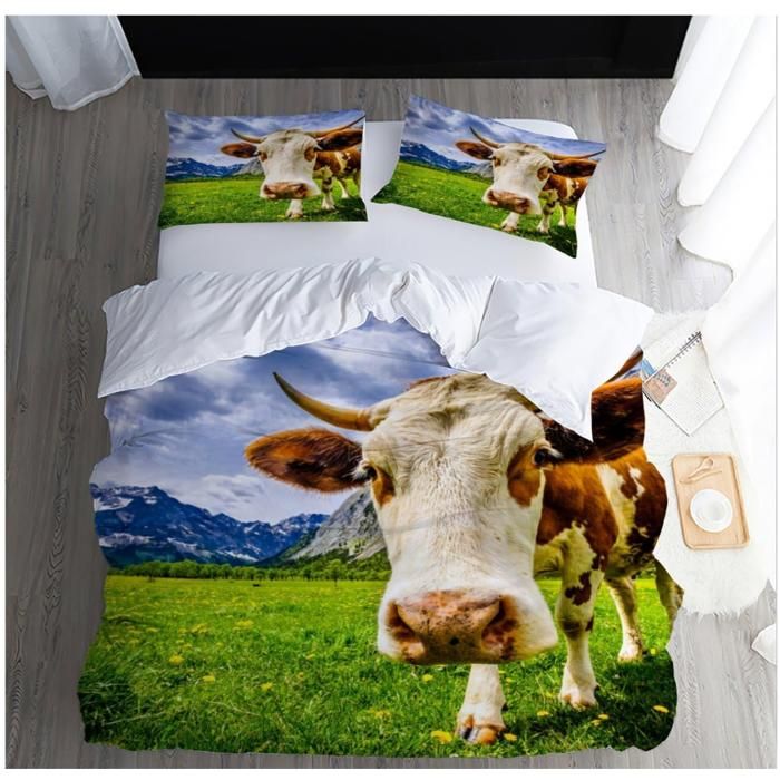 Parure Housse De Couette Ado Today 220x240 Cm Blanc - 100% Coton Avec Taies 63x63 Cm