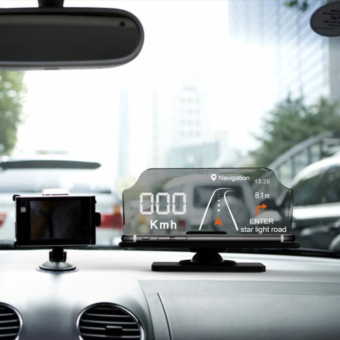 Affichage Pare-Brise Tête Haute Voiture GPS Téléphone Support GPS  Navigation HUD Image Réflecteur Voiture de Téléphone Noir - Cdiscount Auto
