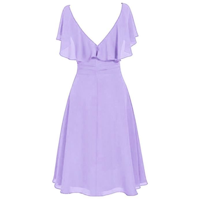 Lukcolor Robe de cocktail demoiselle d honneur mariage formel pour femme 1PC robe Mauve Mauve Cdiscount Pret a Porter