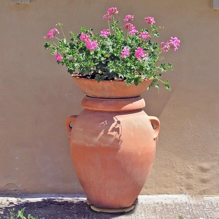 Support Roulant Pour Plantes - Lot De 2 Plateaux Ronds Avec Roulettes Et Freins - Diamètre ~43 Cm, Charge Max 10 Kg - Intérieur/extérieur