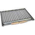 Support Barbecue avec tiroir et récupérateur de graisse, Bac avec Plaque pour Barbecue en Inox coloris Gris - 50 x 41 x 42cm-3