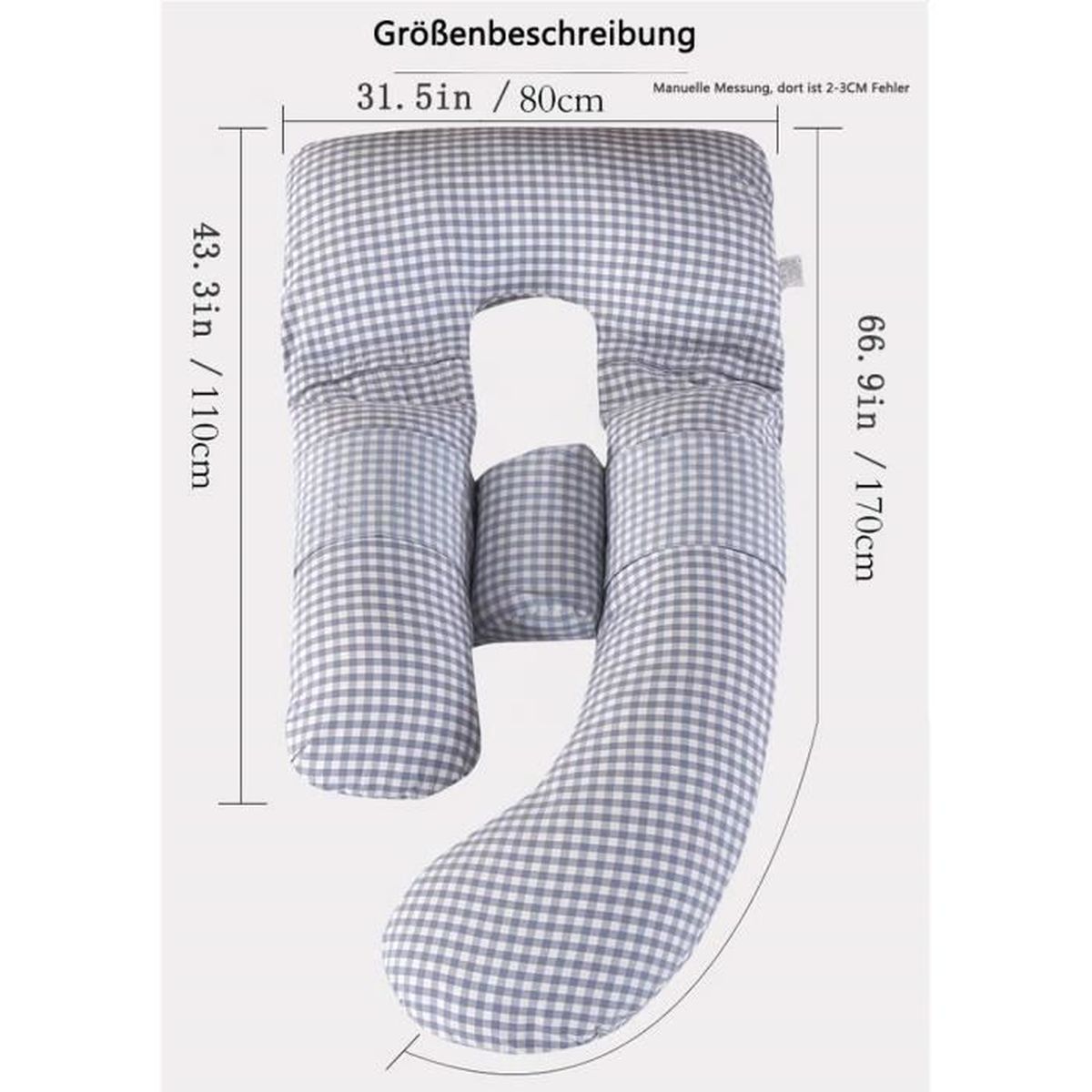 TomyBaby Oreiller de Grossesse en Forme de G-Oreiller de Maternit/é Corps Entier R/églable-Coussin de Soutien Position de Ventre Inclin/ée Bleu Oreiller d/’Allaitement Amovible Taie en Coton 140cm//55in
