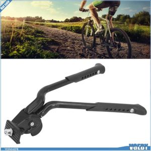 P2R Béquille Double Centrale Vélo Renforcée – Réglable 24 à 28 Pouces – Aluminium Solide Argenté