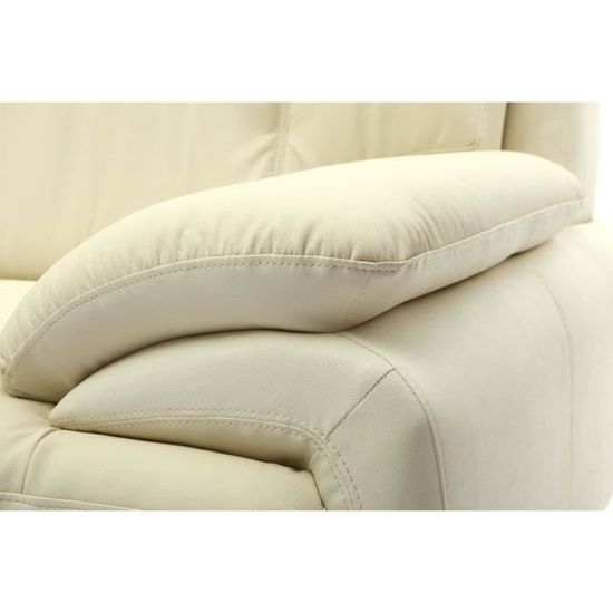 Miliboo Canape Cuir Design Creme 3 Places Tamara Cuir De Vache