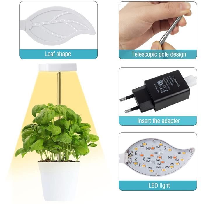 LED Lampes pour Plantes, Lampe LED de Croissance Spectre Complet, Lampe  pour Plantes Interieur, 10 W Lampe de Culture avec Minu A209 - Cdiscount  Jardin