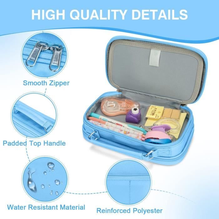 Trousse 2 Compartiments PASO Stitch - Remplie De Fournitures Scolaires - Cahier De Devoirs Inclus