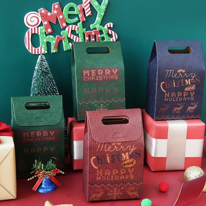 4 Pièces, Boîte-cadeau De Noël, Sac De Bonbons, Boîte D'emballage