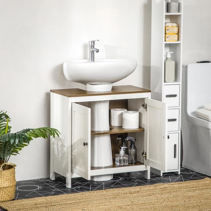 Meuble de salle de bain miroir avec étagères Miroir de salle de bain blanc  Meuble de salle de bain 60 cm L - Cdiscount Maison