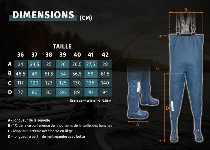 Cuissarde de Pêche Waders Bottes de Pêche Pantalon Pêcheur Botte