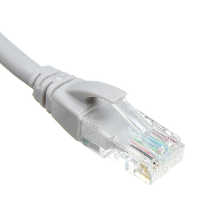 Câble Ethernet CAT6 50m Plat - 1000Mbps - RJ45 - Noir