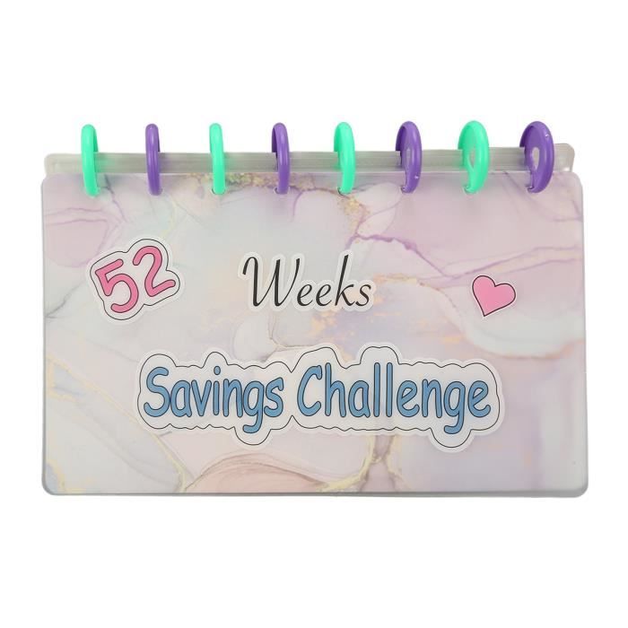 52 semaines Enveloppe Défi Classeur Cuir Livre des défis d'épargne