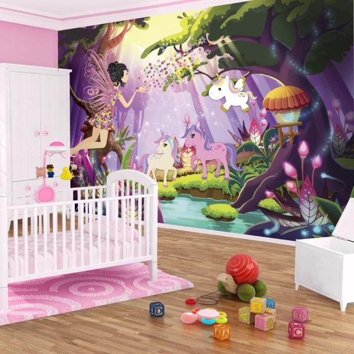 SELIE Papier Peint Panoramique Jolie Licorne Chambre D'Enfant Chambre De  Bébé Moderne Décoration Murale