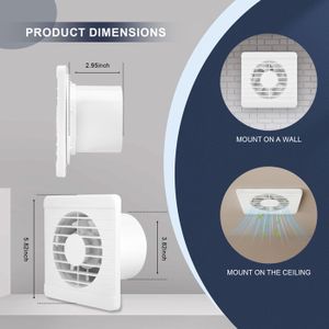 Ventilateur De Fenêtre VENTS VV 180 - Extracteur D'air Mural - 212 M³/h, Blanc