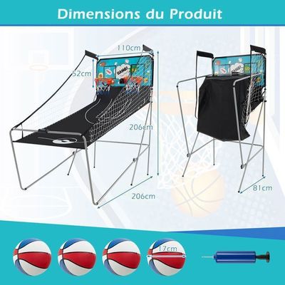 COSTWAY Jeu de Basketball Arcade Double Shootout Double Panier Compteu... pas cher