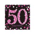 Rose pétillante 50e anniversaire serviettes-0