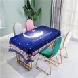 1 140X140CM -EID musulman ramadan décoration nappe imperméable polyester fibre prière à manger Table tissu eid moubarak Ramadan Kare-0