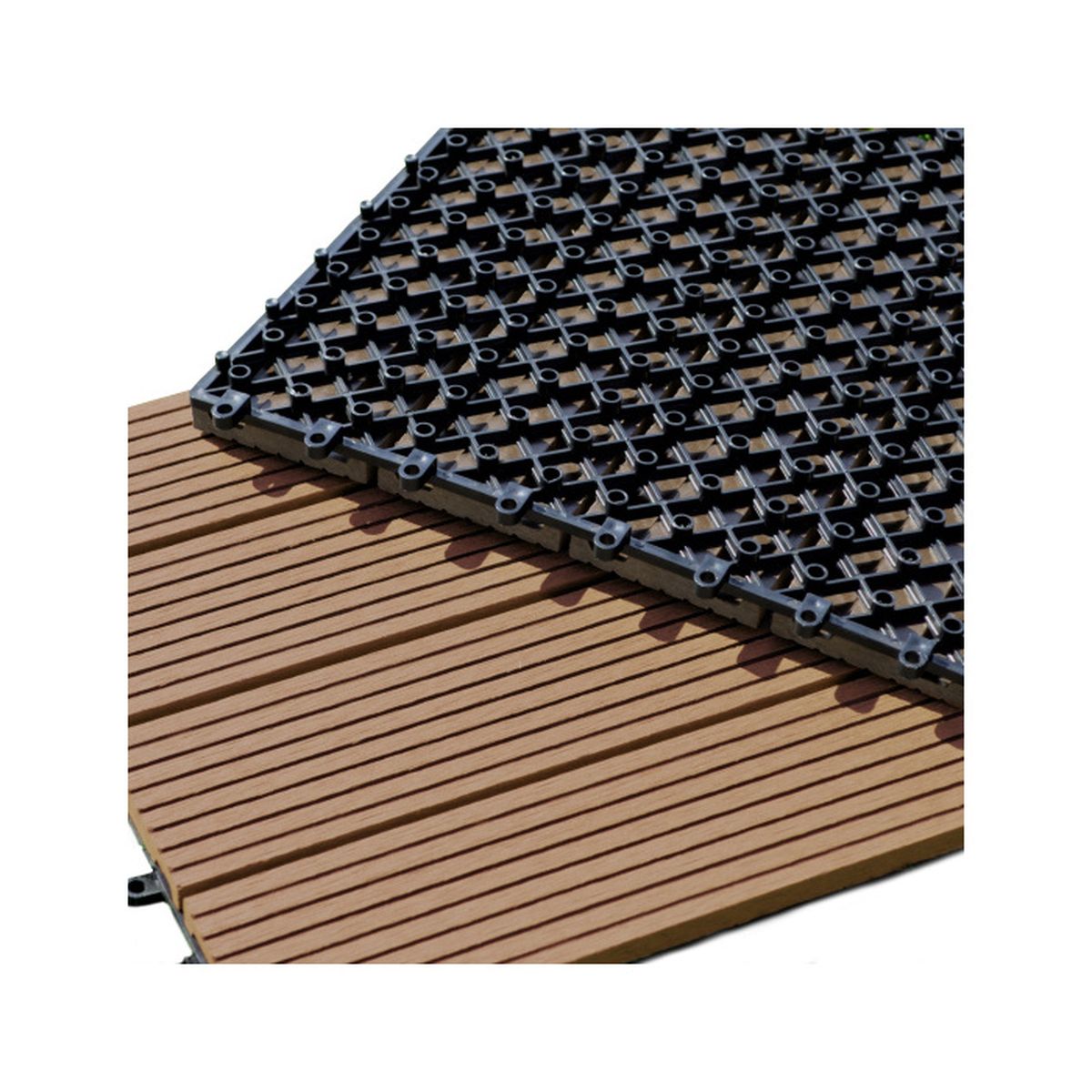 Lot De 6 Dalles Clipsables 30 X 60 Cm Terrasse Bois Composite Brun Exotique 1 08m Achat Vente Dallage Lot De 6 Dalles Clipsables Cdiscount