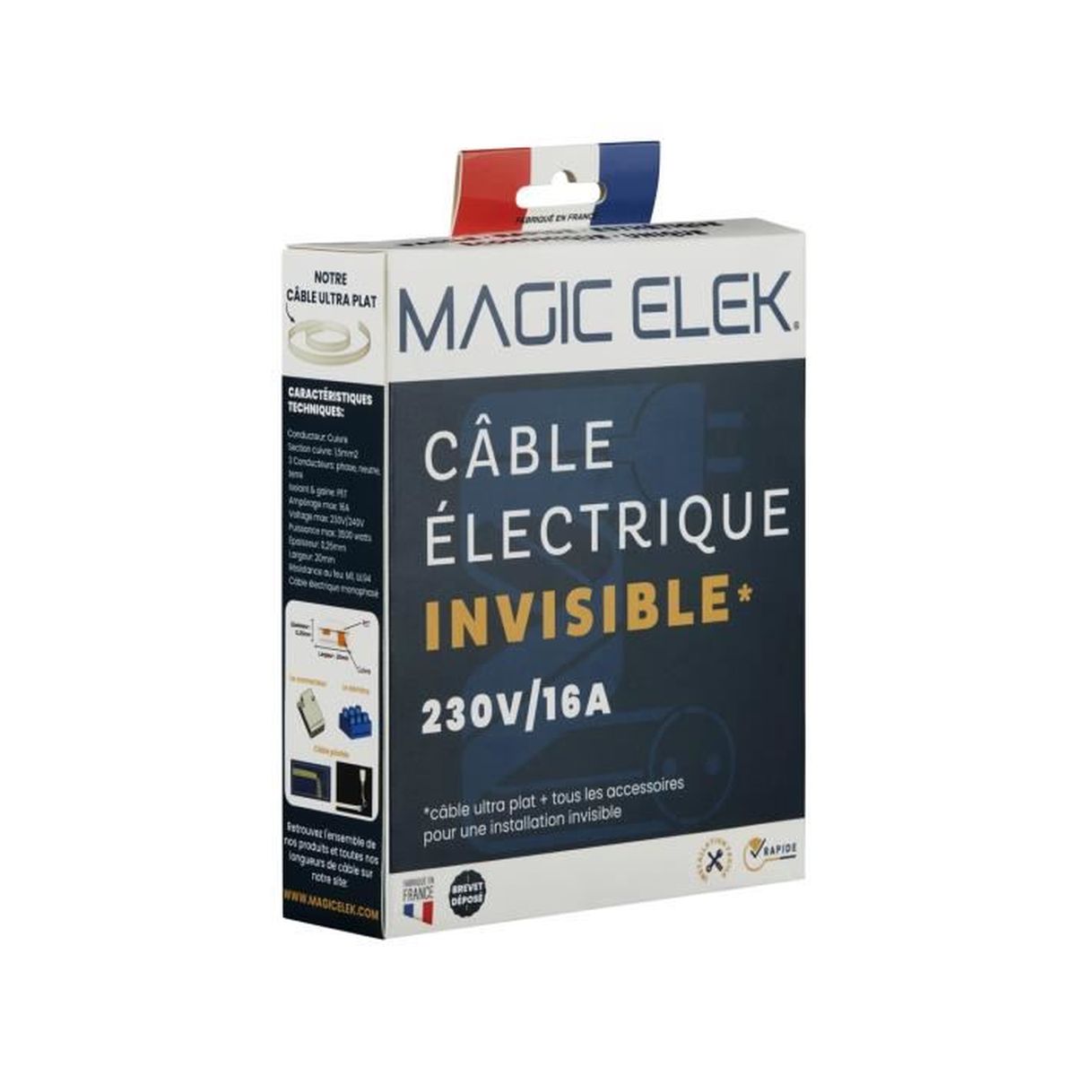 MAGIC ELEK Câble électrique Ultra Plat 5M 230V/16A fil électrique — free download