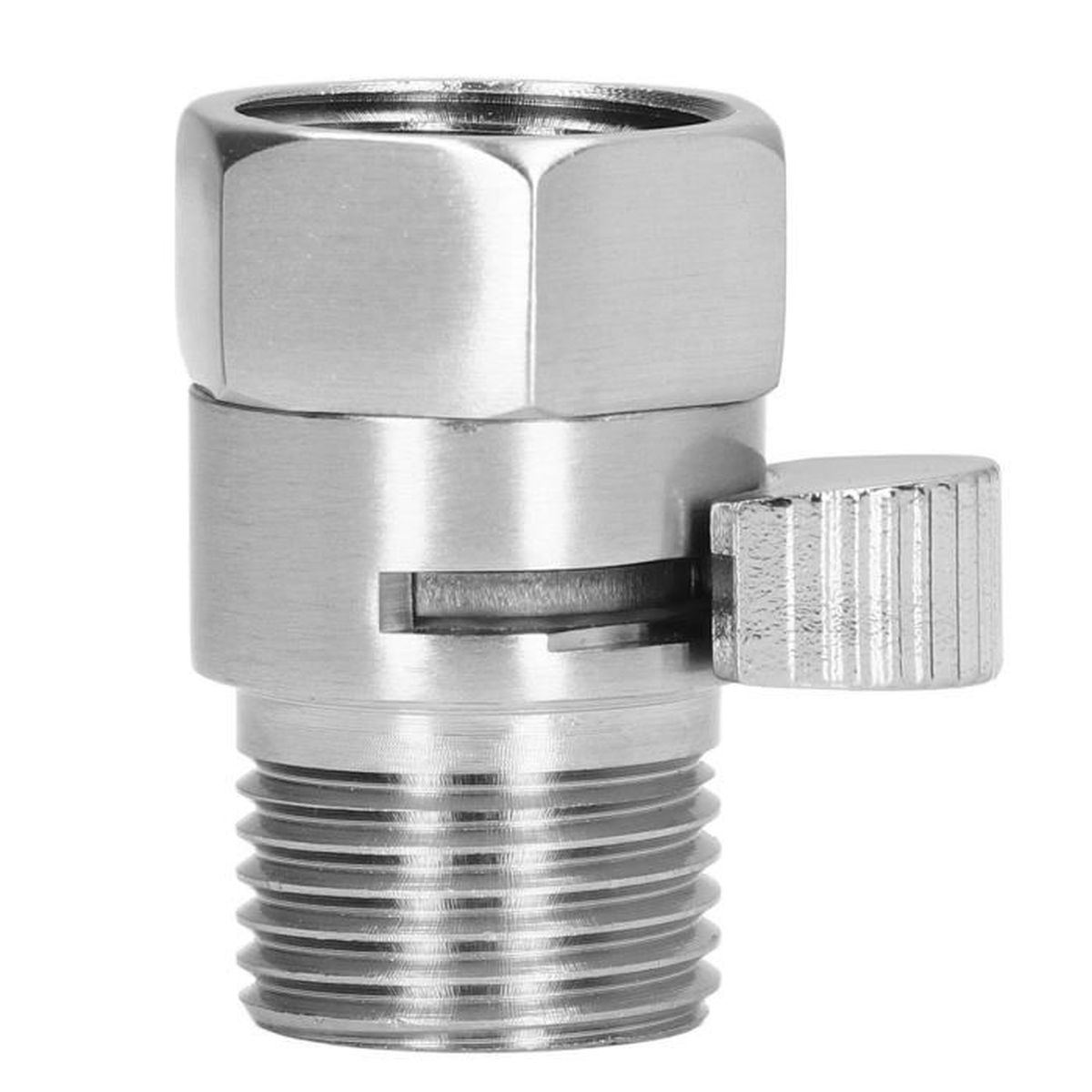 Pommeau Douche Vanne Arrêt Chrome - Robinet Angle G 1/2 Bouchon Eau, Robinetterie Douche Robuste