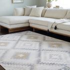 SURYA Tapis de Salon à Poils Courts Doux Scandinave Bohème SADIE 160x220cm Gris/Beige