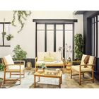 BEST MOBILIER Kaili – salon de jardin en bois massif d'acacia - 4 places – coussins beige - Bois / Beige