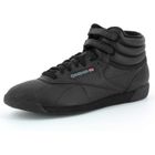 ZZYSH Basket Reebok Freestyle Hi - Noir - Réf. 2240 - Femme Adulte - Cuir - Lacets - Plat