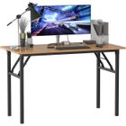 SogesHome Bureau Ordinateur Pliant 120 x 60 x 75 cm Bureau PC Table à Manger Table de Conférence Teck et Noir