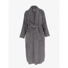 Peignoir col châle Eponge coton 380 gr/m² "Naïa" Vent du sud - Ardoise - Taille S