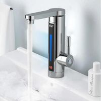 Robinet électrique chaud instantané monobloc 3300 W pour salle de bain/cuisine, affichage de la température de l'eau (argent)