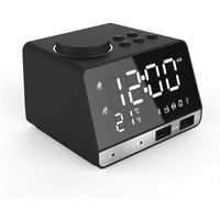 LED Numérique Alarm Horloge sans Fil HautParleur FM Radio + 2 Ports de Chargeur USB Lecteur 341