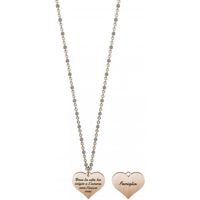 Collier ras du cou pour femme Kidult Collection Family en acier et PVD or avec pendentif en forme de cœur gravé