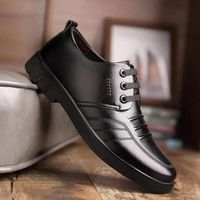 Mocassins en Cuir pour Hommes Chaussures Décontractées et Respirantes Style Anglais pour Le Sport et Extérieur Noir