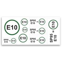 Planche de stickers essence SP95 E10 nouveau carburant