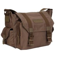 sac à bandoulière pour appareil photo DSLR,sacoche en toile de grande capacité pour Nikon,Canon,Sony,objectif- Coffee[C774]
