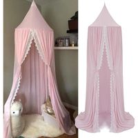 Ciel de lit enfant, décoration de chambre d'enfant en forme de dôme, en coton, moustiquaire, Princesse Jeux-Rose