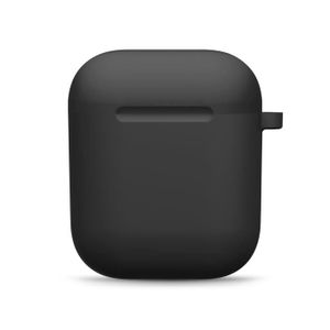 HOUSSE - ÉTUI Le noir  Étui En Silicone Pour Apple Airpods 2 Génération Sans Fil Bluetooth Écouteur Housse De Protection D'