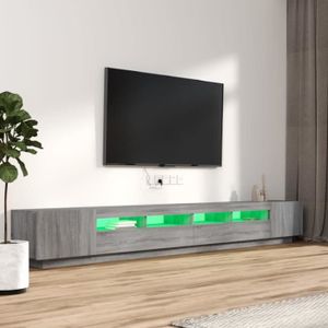 ENSEMBLE MEUBLES DE SALON Atyhao Ensemble de meubles TV avec lumières LED 3 pcs Sonoma gris AB3120177 60299