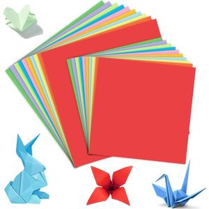 PAPIER À PLIER 400 Feuilles Papier Origami, 2 Tailles Papier Coul