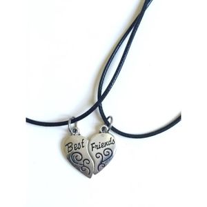 Pendentif plaqué argent gravé Double coeurs - Made in Gift
