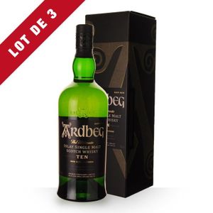 ASSORTIMENT ALCOOL Whisky Ardbeg 10 ans 70cl - Etui - Lot de 3