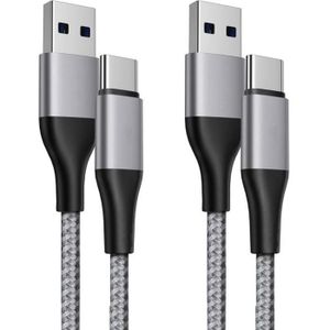 CÂBLE TÉLÉPHONE 2x Câble USB-C Nylon Charge Rapide pour Samsung Ga