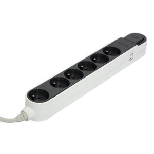 Multiprise 6 Prises Avec 7 Interrupteurs Individuel, 3680W Max, Montage