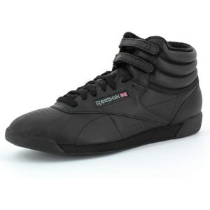 BASKET Basket Reebok Freestyle Hi - Noir - Réf. 2240 - Femme Adulte - Cuir - Lacets - Plat