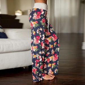 PANTALON Pantalons Femme floral Impression Loose Taille Hau