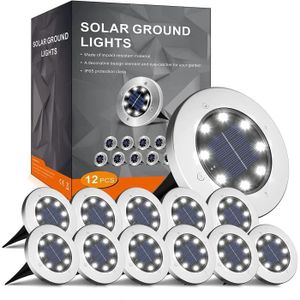BALISE - BORNE SOLAIRE  FLOWood Lère Solaire Extérieur, 8 LED Spot Lampe S