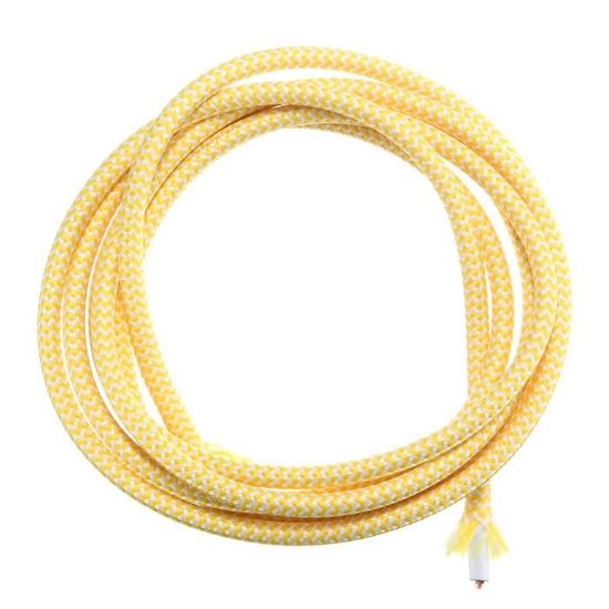 Câble électrique Vintage Torsadé En Tissu Ivoire - 2 Conducteurs, 100cm, E27