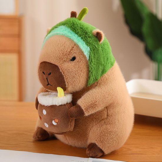 Peluche Capybara Kawaii Con Hamburger – Morbido Giocattolo Antistress, Regalo Di Compleanno Per Bambini E Amanti Degli Animali
