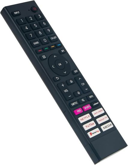 VINABTY Telecomando Vocale Per TV HISENSE (Modelli 5A63H, 65A63H, 75A63H, ERF2N36, ERF3A80 E Molti Altri) – Infrarossi, Pronto All'Uso