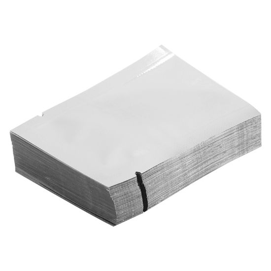 Lot De 100 Sachets Zip Aluminium Opaques 10x14cm - Réutilisables, Thermoscellables, Pour Conservation Alimentaire, Argenté
