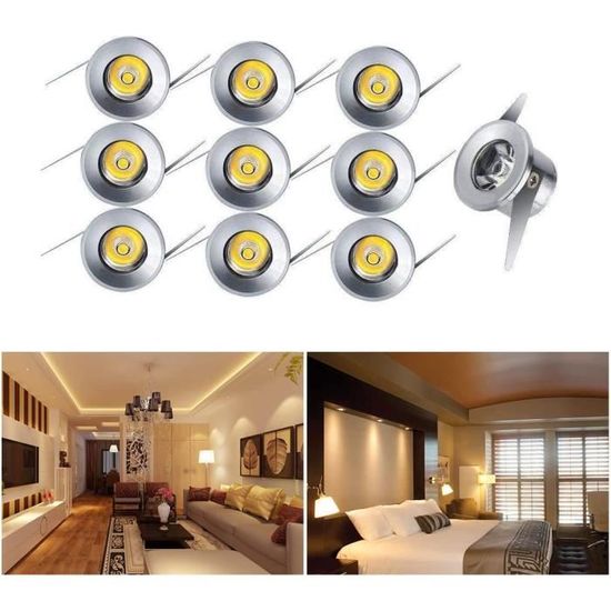 mini Spot encastré LED 1W - Minispot FOCOS - 12V DC - IP20 - 3000K - Orientable - Noir